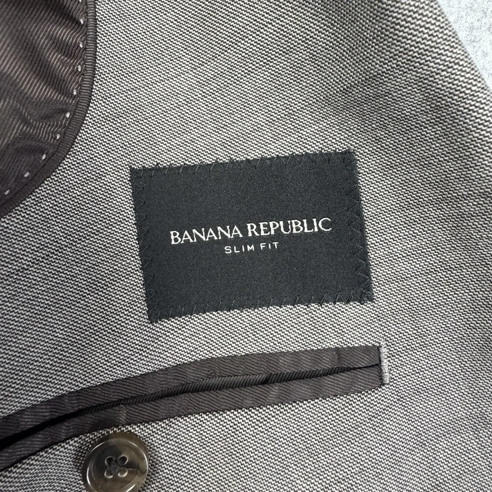 Banana Republic Marzotto Super 120's Blazer Men 42R Slim Fit Wool Sport‎ Coat